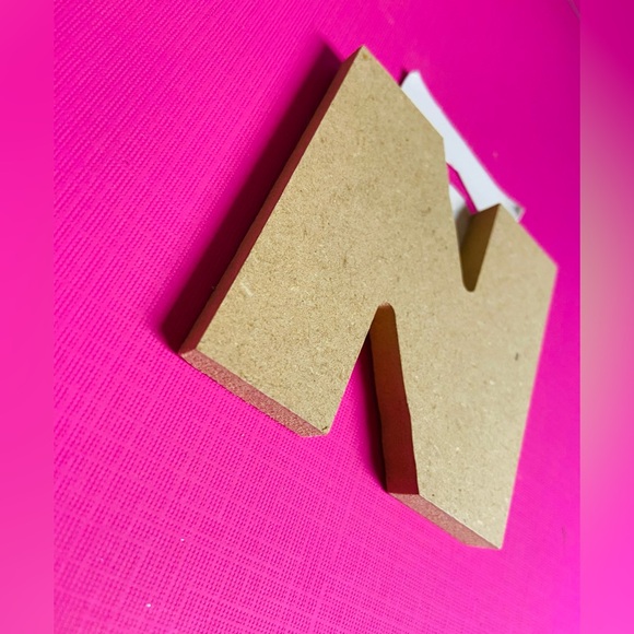 New. Block chunky wooden letter “N”. Natural tan wood color. - Picture 2 of 4